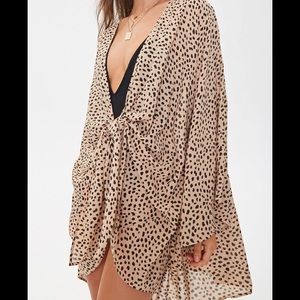 Forever 21 Leopard Kimono/Coverup